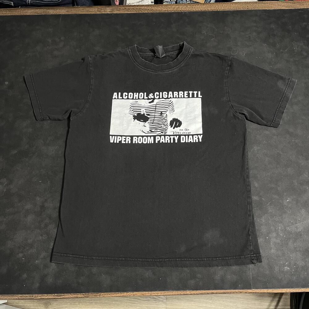Vintage Viper Room Alcohol Cigarette Party Diary Shirt Mens Johnny Depp Club LA